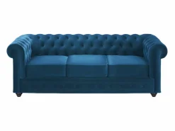 Outlet Sofá 3 plazas+2 sillones verde azulado CHESTERFIELD Conjunto Sofá Y Sillón