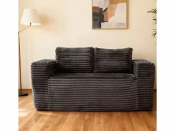 DripeX Sofá 2 Plazas, Terciopelo acanalado , 65cm prof. asiento, 2 cojines, 160x88x58cm