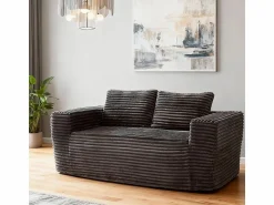 DripeX Sofá 2 Plazas, Terciopelo acanalado , 65cm prof. asiento, 2 cojines, 160x88x58cm
