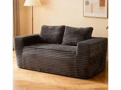 DripeX Sofá 2 Plazas, Terciopelo acanalado , 65cm prof. asiento, 2 cojines, 160x88x58cm