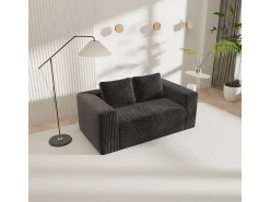 Sofá 2 Plazas, Terciopelo acanalado , 65cm prof. asiento, 2 cojines, 160x88x58cm Todos Los Sofás|Sofá De Terciopelo