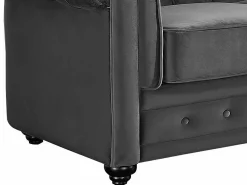 Clearance Vente-unique Sofá 3 plazas terciopelo color CHESTERFIELD Gris antracita