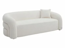 Sofá 3 plazas y sillón giratorio en tela bouclé LAPIOTA de Conjunto Sofá Y Sillón