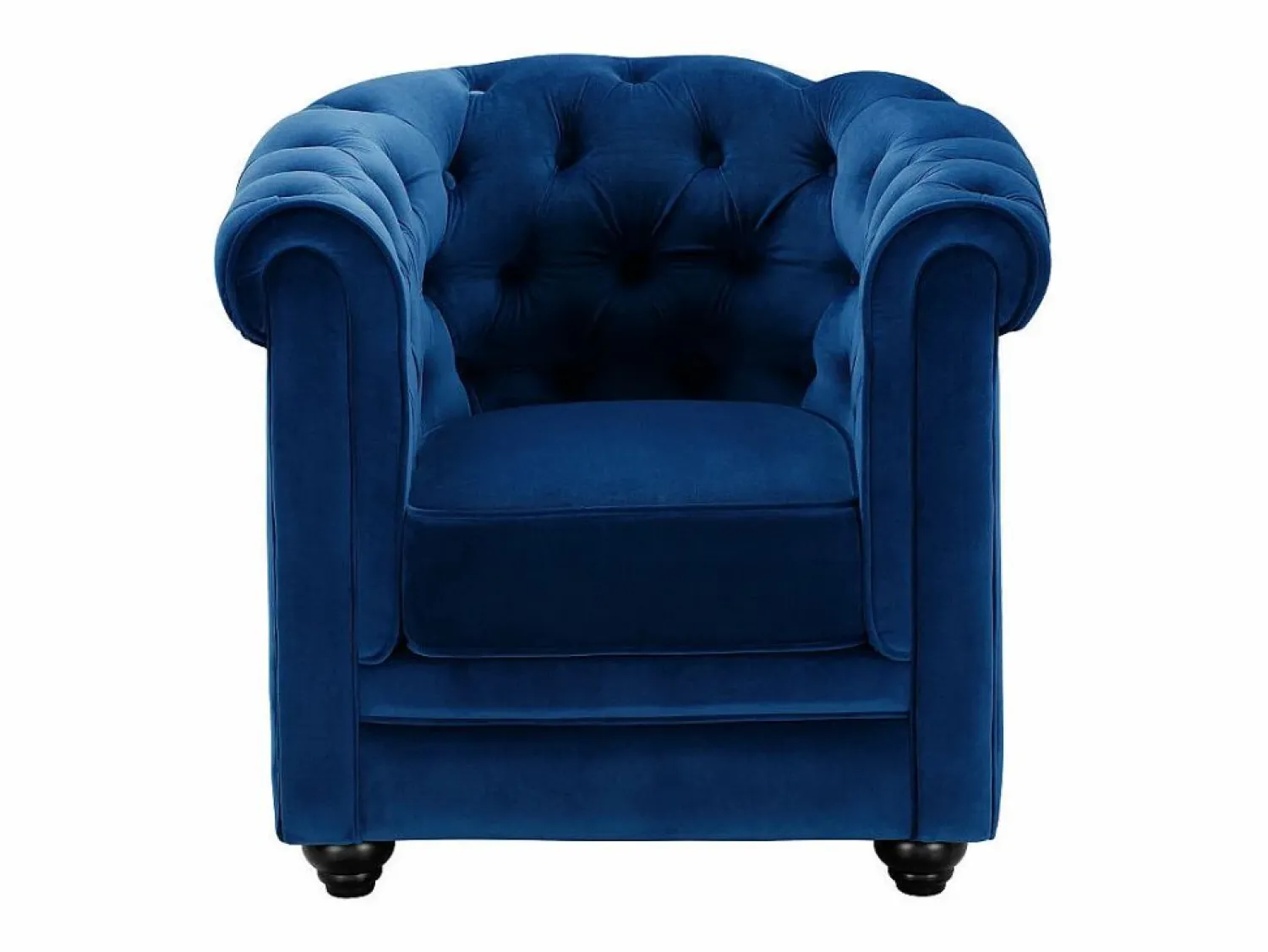 Discount Sofá 3 plazas y sillón terciopelo azul noche CHESTERFIELD Conjunto Sofá Y Sillón