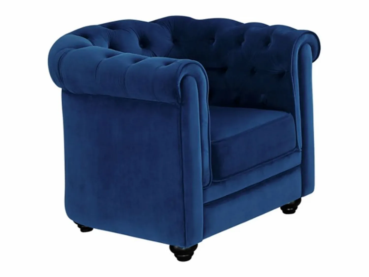 Discount Sofá 3 plazas y sillón terciopelo azul noche CHESTERFIELD Conjunto Sofá Y Sillón