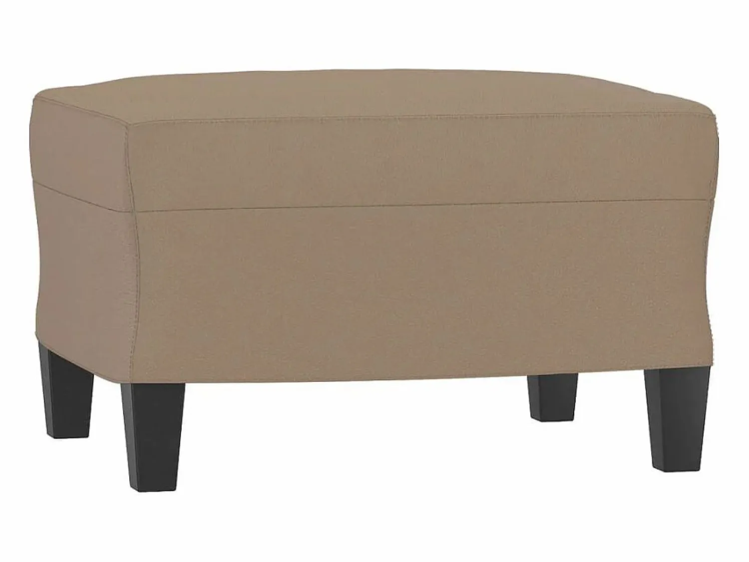 New Clicnbuy Sofá 3 plazas y taburete cuero sintético color capuchino 180 cm Marru00f3n
