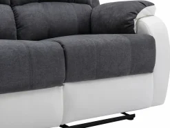 Online Vente-unique Sofá 3+2 relax de microfibra y piel sintética gris y blanco BRODY Gris / Blanco