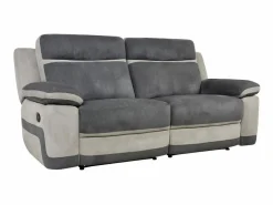 Sofá 3+1 relax manual de microfibra Antracita y rayas gris claro TALCA Conjunto Sofá Y Sillón