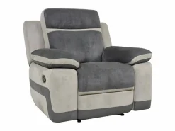 Sofá 3+1 relax manual de microfibra Antracita y rayas gris claro TALCA Conjunto Sofá Y Sillón