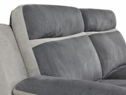 Sofá 3+1 relax manual de microfibra Antracita y rayas gris claro TALCA Conjunto Sofá Y Sillón