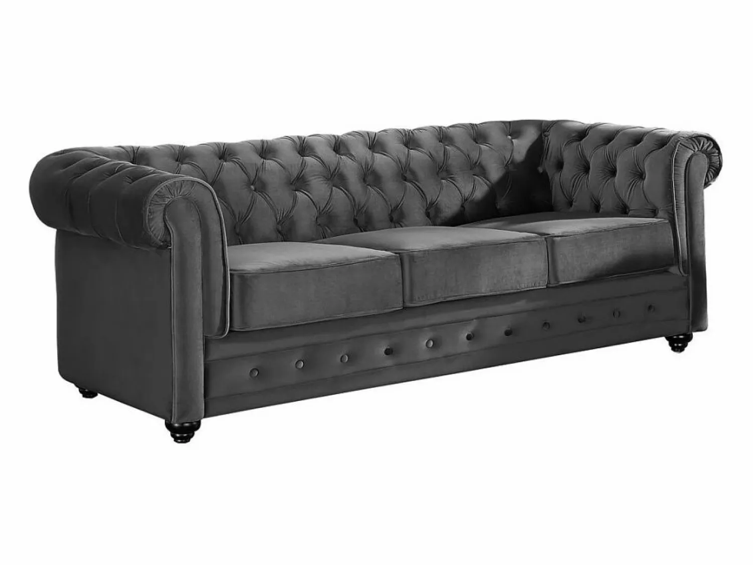 Sofá 3+1+1 terciopelo color CHESTERFIELD Conjunto Sofá Y Sillón
