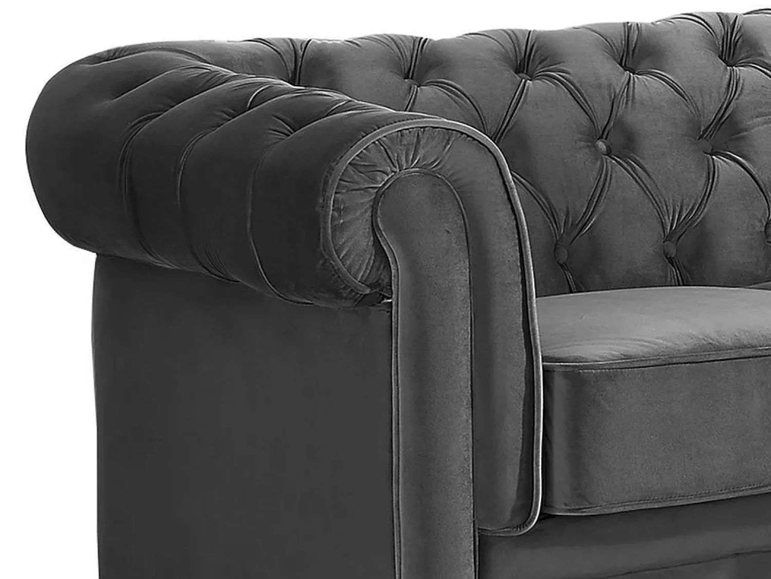 Sofá 3+1+1 terciopelo color CHESTERFIELD Conjunto Sofá Y Sillón