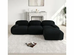 DripeX Sofá angular 3 plazas modular - de Pana - con 3 cojines y otomana - 298x178x75cm -