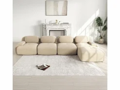 Online Sofá angular 4 plazas modular - de Pana - con 4 cojines y otomana - 388x178x75cm - Sofá Modular|Sofás Club