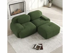 New Sofá angular 2 plazas modular - de Pana - con 2 cojines y otomana - ergonómico - 208x178x75cm - Sofá Modular|Sofás Club