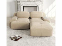 Hot Sofá angular 2 plazas modular - de Pana - con 2 cojines y otomana - ergonómico - 208x178x75cm - Sofá Modular|Sofás Club