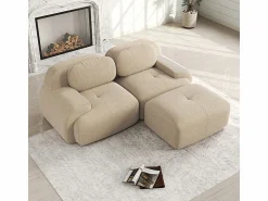Hot Sofá angular 2 plazas modular - de Pana - con 2 cojines y otomana - ergonómico - 208x178x75cm - Sofá Modular|Sofás Club