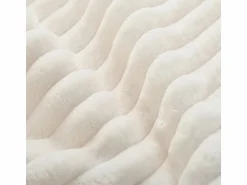 DripeX Sofá angular izquierdo de Pana de canalé grueso con 4 cojines - 265x67x40,5cm - Blanco