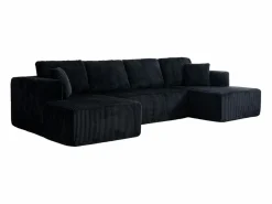 Sofá angular panorámico - Terciopelo acanalado - 4 cojines, 2 orejeros, 2 chaises - 332x156x88cm Sofá Modular|Sofás Club