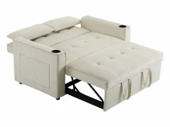 Outlet Sofá de 2 plazas - Sillón convertible con portavasos y bolsillo portaobjetos - cojines y ruedas Sofá Relax