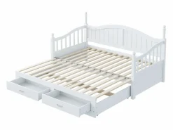 Merax Sofá cama - 90/180 x 190 cm - 2 cajones - madera de pino + contrachapado + MDF -