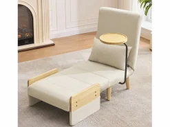 Merax Sofá cama 3 en 1, plegable - 58 x 67 x 88 cm - Tejido de lino - Con función de descanso -