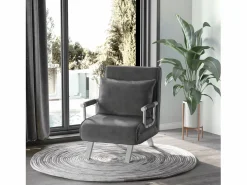Sofá cama 3 en 1, sillón convertible en cama, colchón plegable, chaise longue en polipiel (65x69x80 cm)