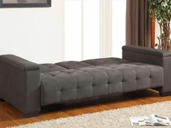 Outlet Vente-unique Sofá cama 3 plazas clic-clac de microfibra DEVONSHIRE Gris