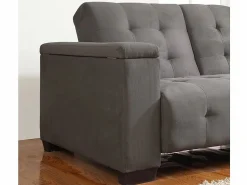 Outlet Vente-unique Sofá cama 3 plazas clic-clac de microfibra DEVONSHIRE Gris