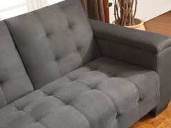Outlet Vente-unique Sofá cama 3 plazas clic-clac de microfibra DEVONSHIRE Gris