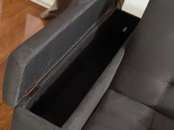 Outlet Vente-unique Sofá cama 3 plazas clic-clac de microfibra DEVONSHIRE Gris