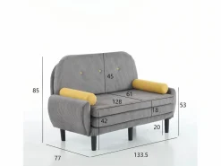 Sofá cama 2 plazas de pana - convertible en cama o chaise longue Sofá - 2 Plazas|Sofá Cama
