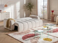 Vente-unique Sofá cama 3 plazas en chenilla TALIVO