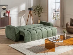 Clearance Vente-unique Sofá cama 3 plazas en chenilla TALIVO Verde