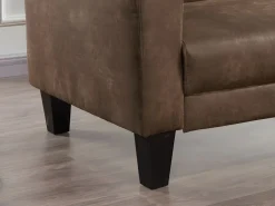Discount Vente-unique Sofá cama 3 plazas tela aspecto vintage marrón INICIO Marru00f3n