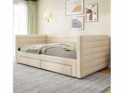 Online Sofá cama acolchado 90×190 cm - con 2 cajones - con somier de láminas - (colchón no incluido) Cama Diván