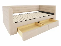 Online Sofá cama acolchado 90×190 cm - con 2 cajones - con somier de láminas - (colchón no incluido) Cama Diván