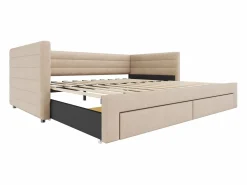 Online Sofá cama acolchado 90×190 cm - con 2 cajones - con somier de láminas - (colchón no incluido) Cama Diván