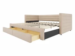 Online Sofá cama acolchado 90×190 cm - con 2 cajones - con somier de láminas - (colchón no incluido) Cama Diván