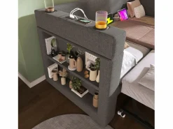 ModernLuxe Sofá cama acolchonado 90x190 cm - con cama extensible 90x190 cm - con puertos USB y Type-C - con portavasos - (sin colchón)
