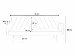 Discount Modus Sofa Sofá cama clic clac de 3 plazas en tejido de diseño nórdico reclinable Perla - Negro