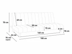 Modus Sofa Sofá cama clic clac de 2 plazas en polipiel de diseño moderno reclinable Elly - Marrón