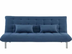 Hot Vente-unique Sofá cama clic-clac 3 plazas de tela color HORNET Azul