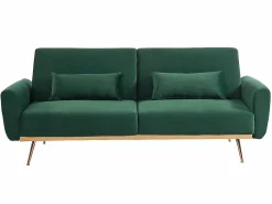 Hot Sofá cama clic-clac de 3 plazas de terciopelo verde LAUNEI Sofá Vintage
