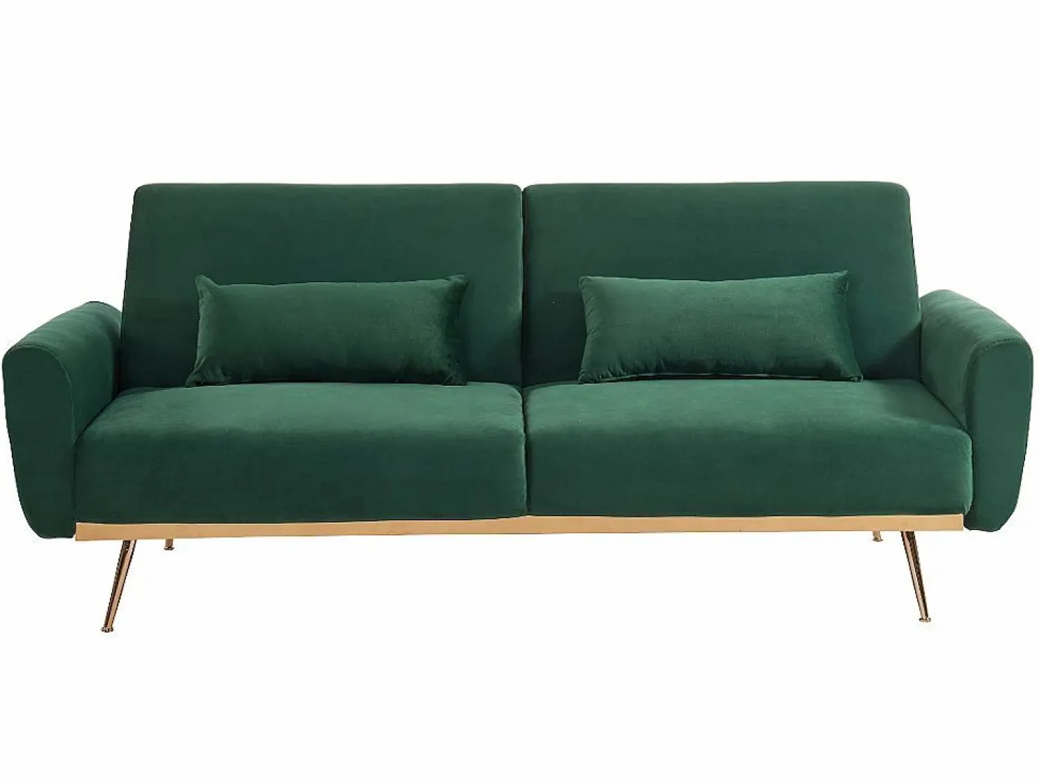 Hot Sofá cama clic-clac de 3 plazas de terciopelo verde LAUNEI Sofá Vintage
