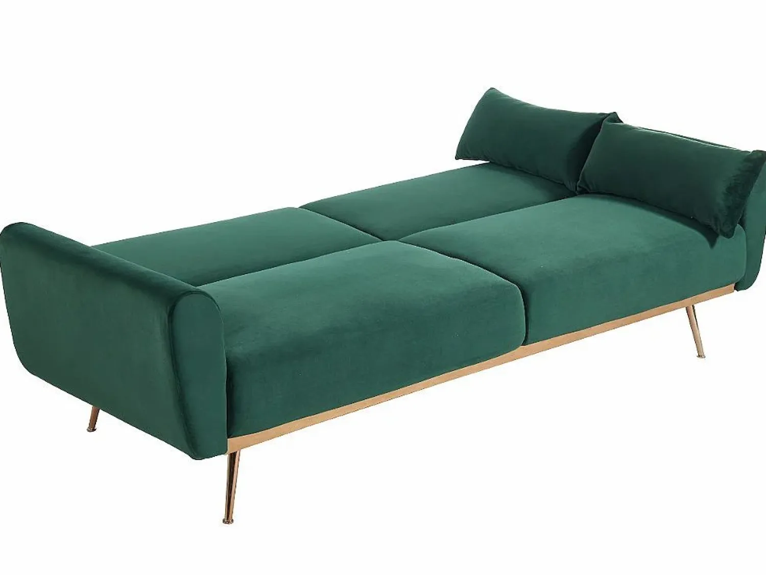 Hot Sofá cama clic-clac de 3 plazas de terciopelo verde LAUNEI Sofá Vintage