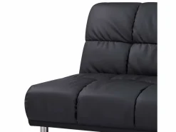 Clearance SENHO Sofá cama clic-clac de 3 plazas estilo retro setentero con acabado en PU - MELLOW Negro