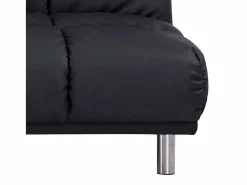 Clearance SENHO Sofá cama clic-clac de 3 plazas estilo retro setentero con acabado en PU - MELLOW Negro