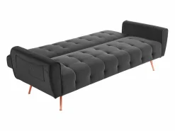 Sale Vente-unique Sofá cama clic-clac de 3 plazas de terciopelo gris POLANI Gris antracita