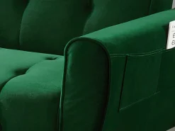 Hot Vente-unique Sofá cama clic-clac de 3 plazas de terciopelo verde POLANI Verde pino
